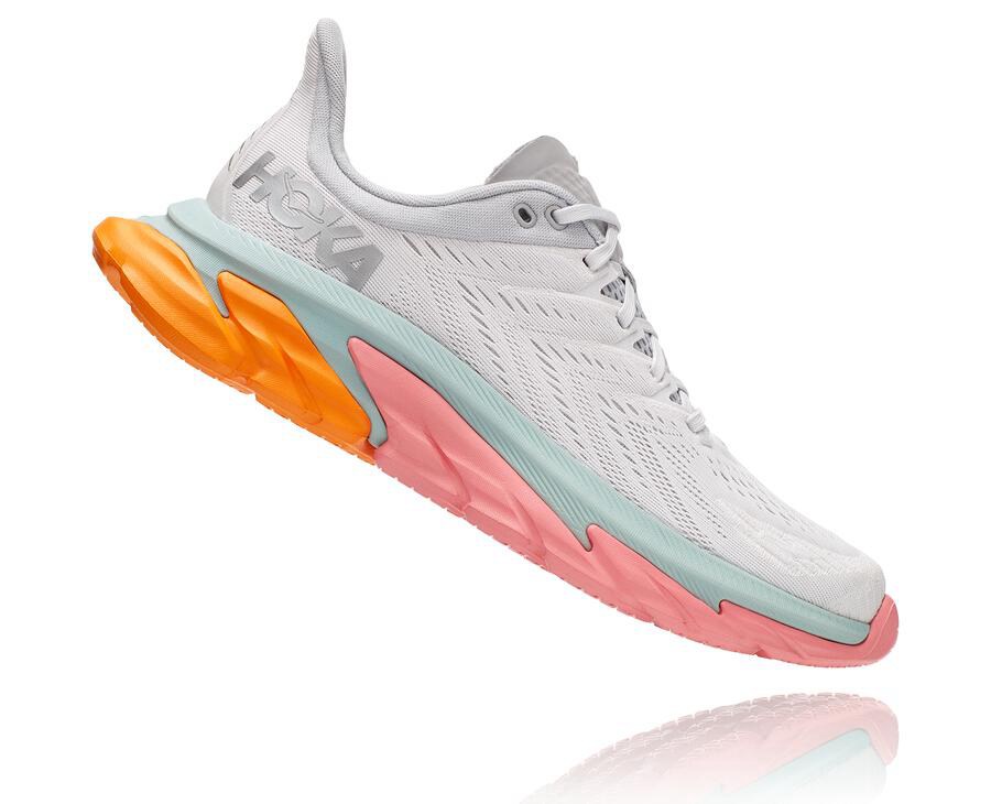 Hoka One One Mens Running Shoes - Clifton Edge - White - MQLH83167